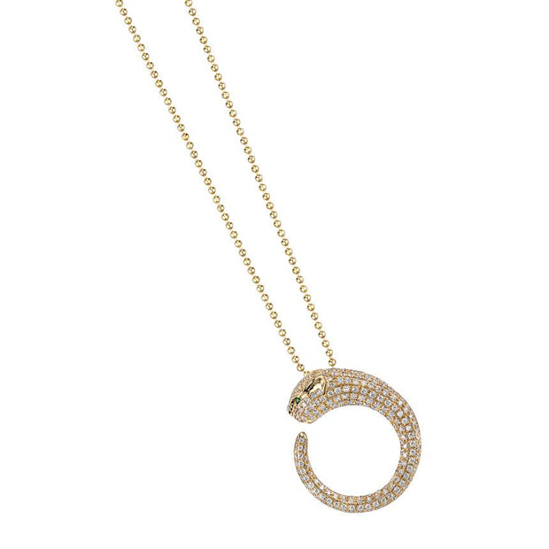 DIAMOND CIRCLE PANTHER NECKLACE