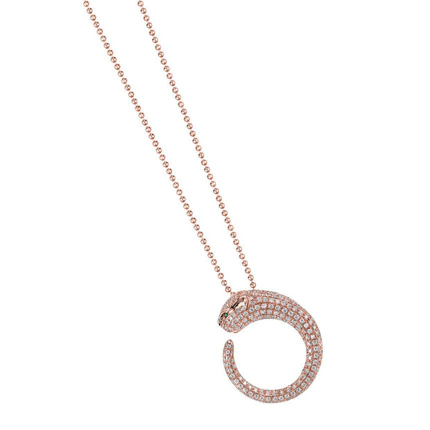 DIAMOND CIRCLE PANTHER NECKLACE