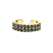 TWO ROW BLUE SAPPHIRE EAR CUFF