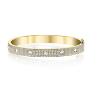 PAVE DIAMOND INVERTED PRINCESS CUT OVAL BRACELET