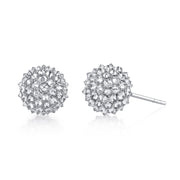 INVERTED DIAMOND BALL EARRINGS.