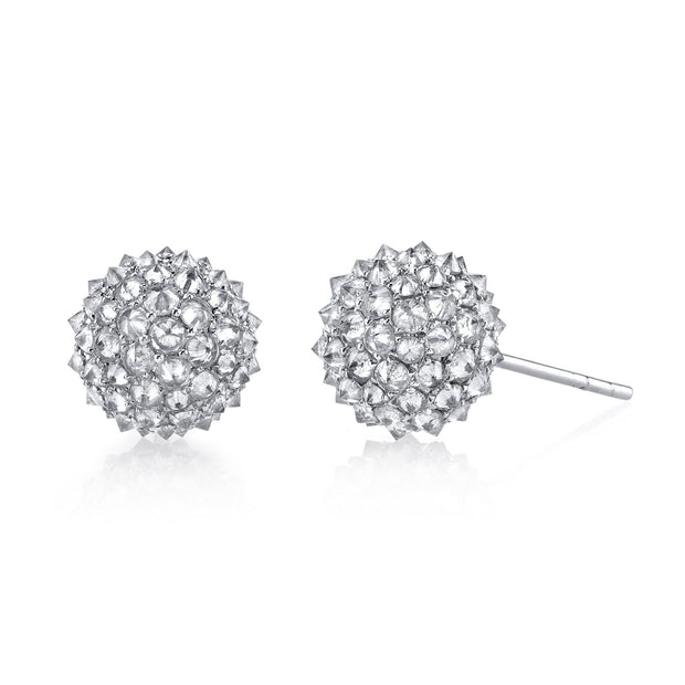 INVERTED DIAMOND BALL EARRINGS
