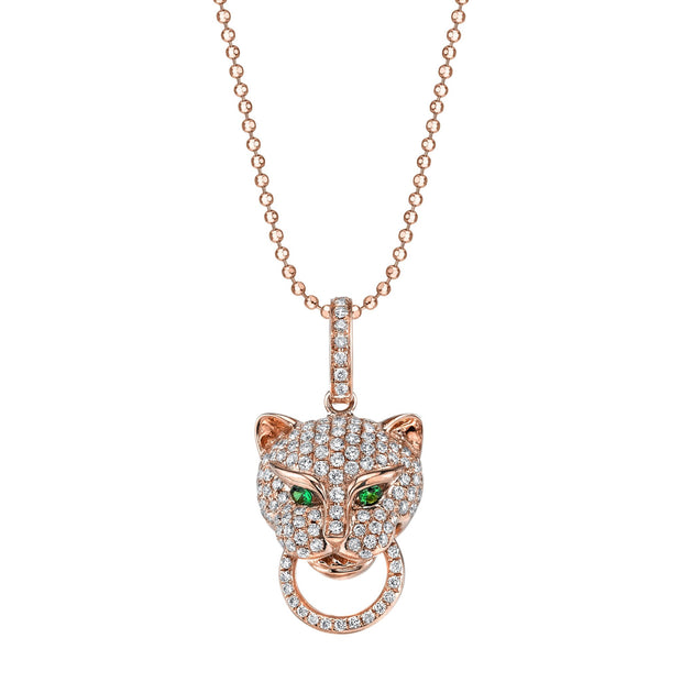 DIAMOND PANTHER KNOCKER NECKLACE