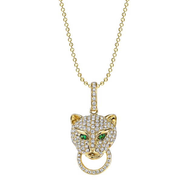 DIAMOND PANTHER KNOCKER NECKLACE
