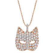 DIAMOND CAT MASK NECKLACE