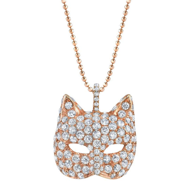DIAMOND CAT MASK NECKLACE