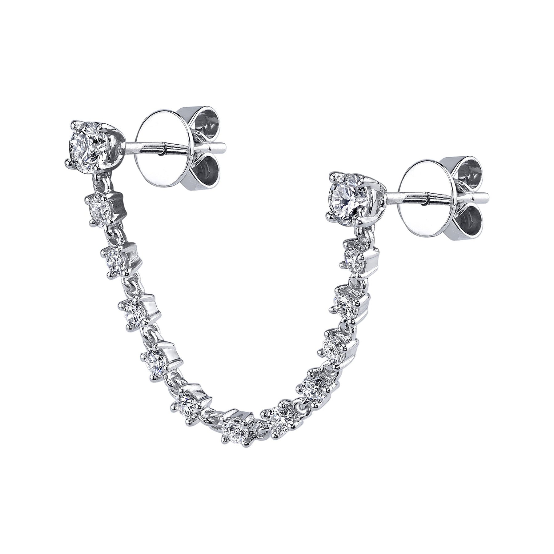 DOUBLE PIERCING DIAMOND LOOP EARRING – Anita Ko