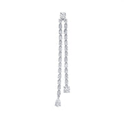 SINGLE DOUBLE DRAPED DIAMOND ROPE EARRING WITH ROUND AND PEAR DIAMOND DROPS