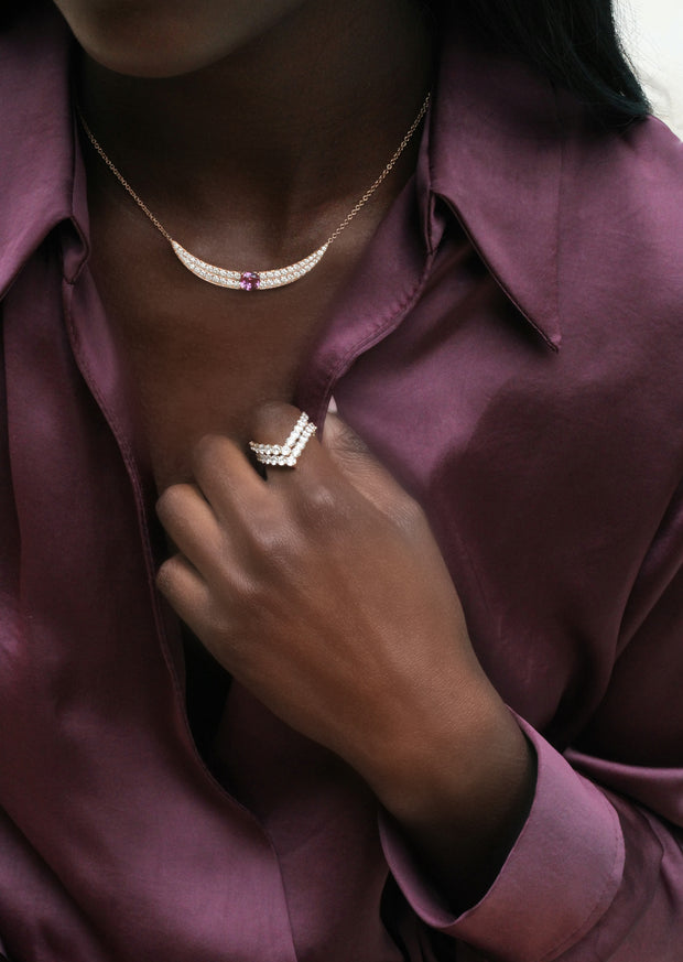 HILARY NECKLACE WITH PINK SAPPHIRE