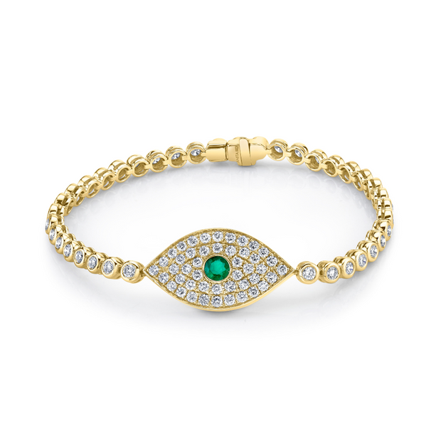 EVIL EYE BRACELET WITH EMERALD EYE