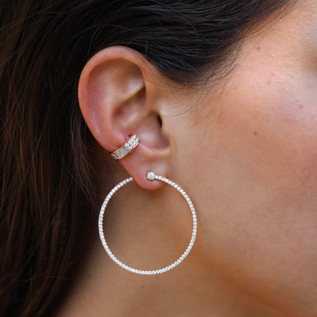 PAVE DIAMOND BARDOT HOOPS