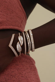 THREE ROW DIAMOND BANGLE