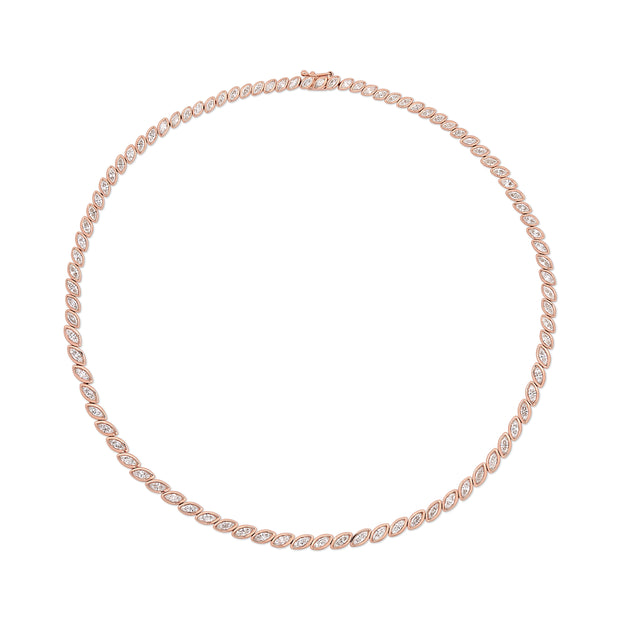 GRADUATED BEZEL MARQUISE DIAMOND CHOKER