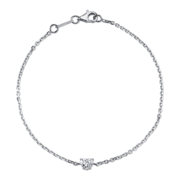 HEART SHAPE DIAMOND CHAIN BRACELET Anita Ko