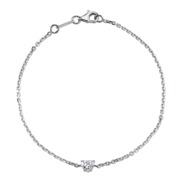 HEART SHAPE DIAMOND CHAIN BRACELET