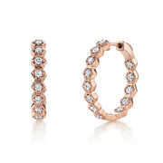 MEDIUM DIAMOND HONEYCOMB HOOPS