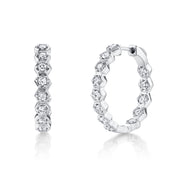 MEDIUM DIAMOND HONEYCOMB HOOPS