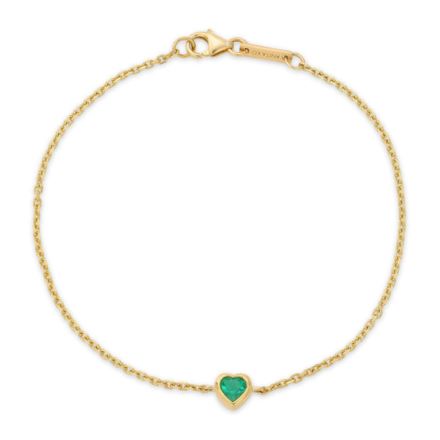 EMERALD HEART CHAIN BRACELET