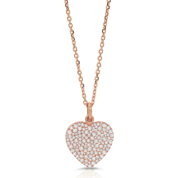 SMALL PEBBLE DIAMOND HEART PENDANT