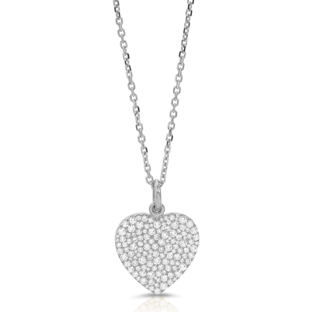 SMALL PEBBLE DIAMOND HEART PENDANT