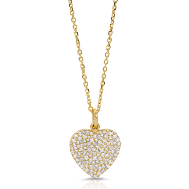 SMALL PEBBLE DIAMOND HEART PENDANT
