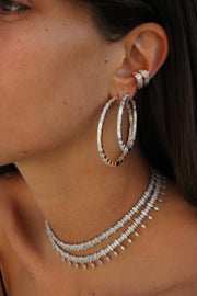 LARGE BAGUETTE DIAMOND HOOPS
