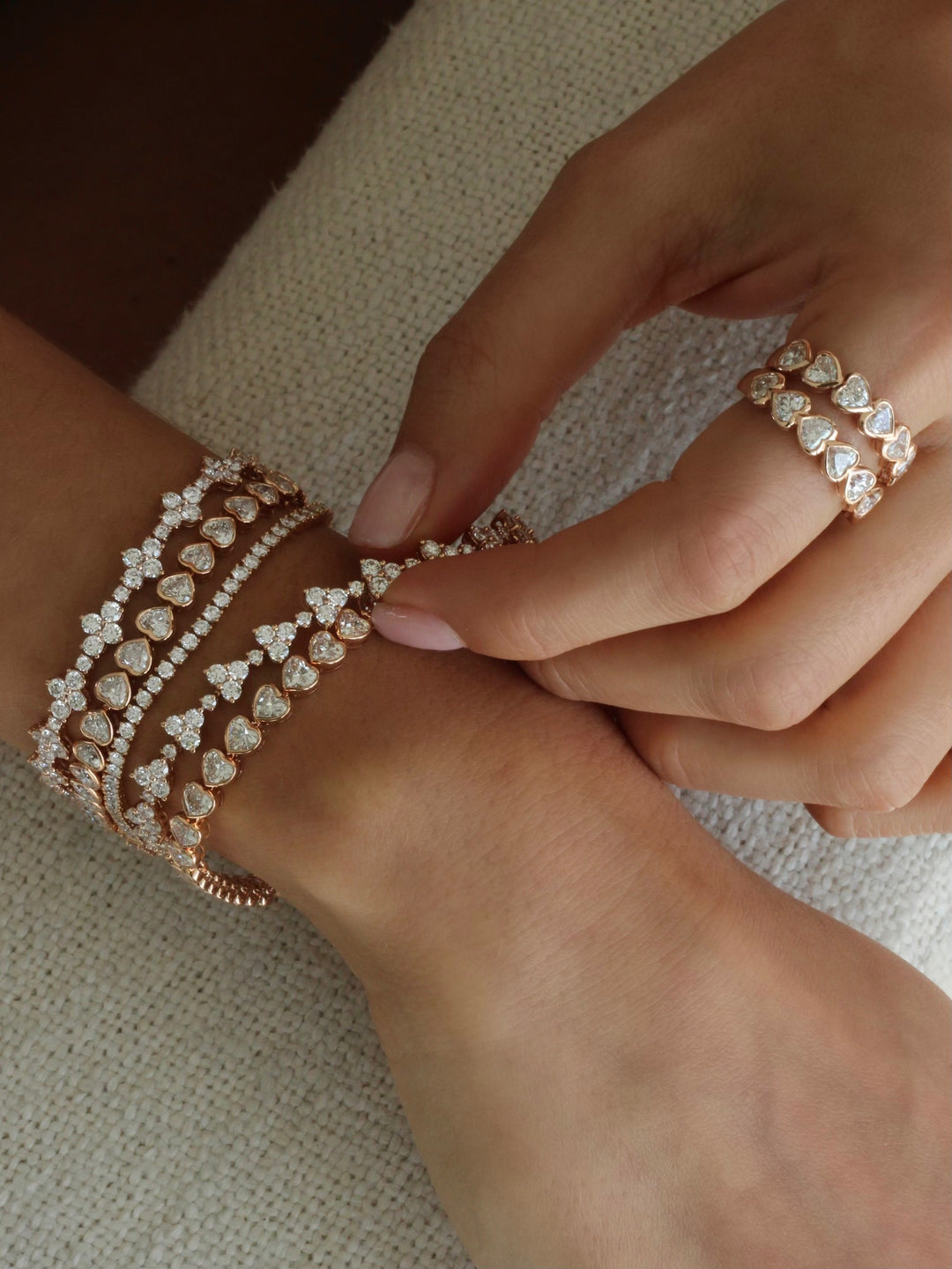 BEZELED HEART DIAMOND DEMI ETERNITY BAND – Anita Ko