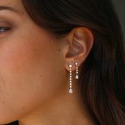 SHORT DIAMOND ROPE EARRINGS WITH PEAR DIAMOND DROPS