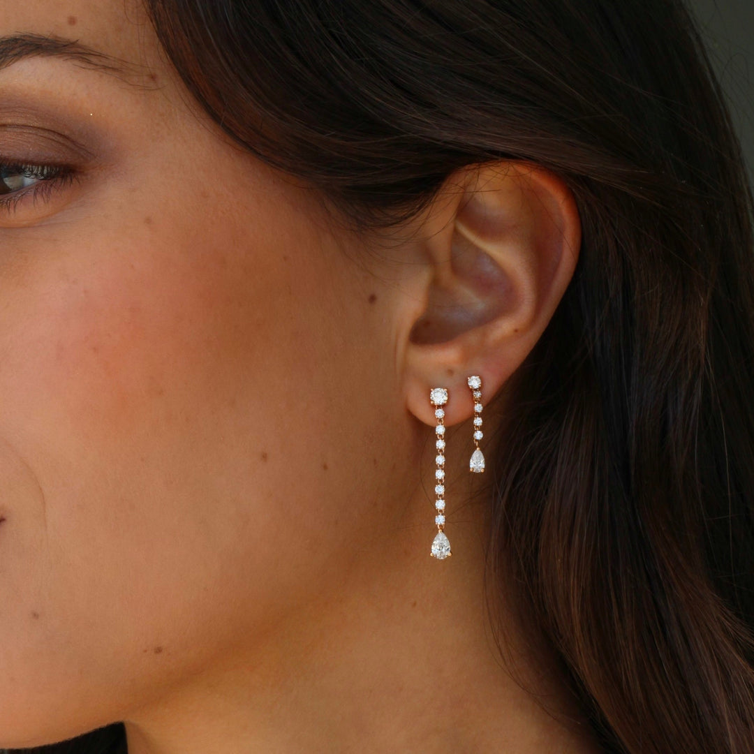 VIP【関税送料無料】希少 SHORT DROP EARRINGS Lab Grown 1.22ctw Beads Ball Drop diamond Earrings E