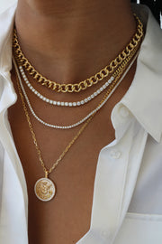 CUBAN LINK AND LONG LINE DIAMOND NECKLACE