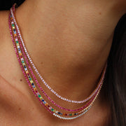 DIAMOND AND RUBY HEPBURN CHOKER 16"