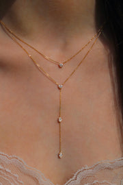 SHORT LARIAT WITH HEART, OVAL AND MARQUISE DIAMONDS