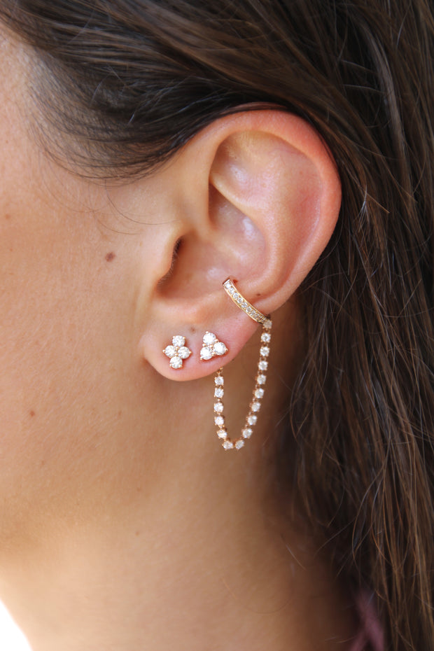 MEDIUM TRILLION DIAMOND STUDS