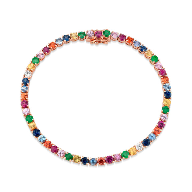 LARGE MULTI-COLORED FINE GEMSTONE AND DIAMOND HEPBURN BRACELET – Anita Ko