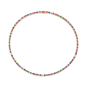 MULTI-COLORED DIAMOND AND GEMSTONE HEPBURN NECKLACE