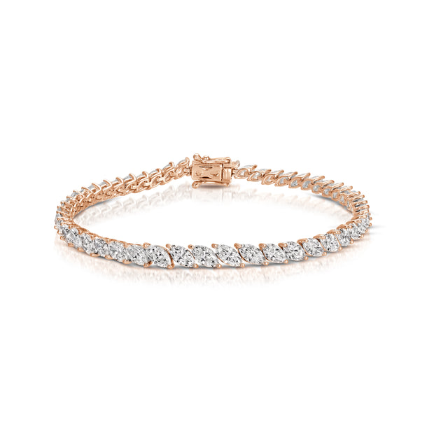 GRADUATED SIDEWAYS MARQUISE DIAMOND BRACELET