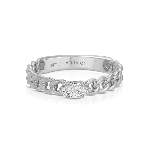 MARQUISE DIAMOND CHAIN LINK RING