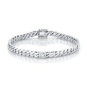 MEDIUM CUBAN LINK BRACELET WITH ROUND DIAMOND CENTER