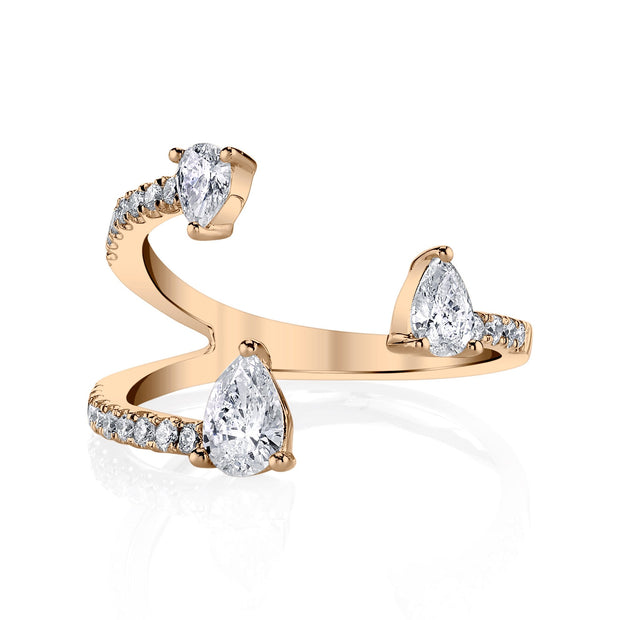 PEAR DIAMOND SATURN RING