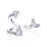 PEAR DIAMOND SATURN RING