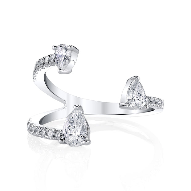 PEAR DIAMOND SATURN RING