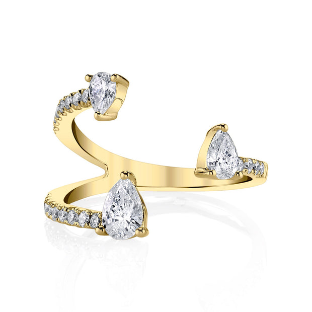 PEAR DIAMOND SATURN RING