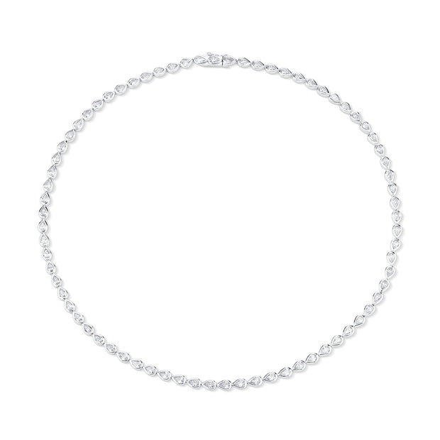 BEZELED PEAR SHAPED DIAMOND CHOKER