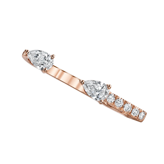 PAVE AND DOUBLE PEAR DIAMOND LOBE HUGGIE