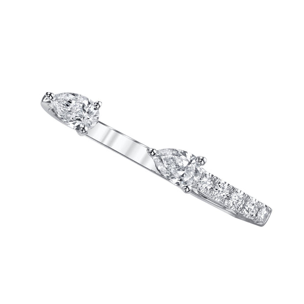PAVE AND DOUBLE PEAR DIAMOND LOBE HUGGIE