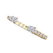 PAVE AND DOUBLE PEAR DIAMOND LOBE HUGGIE