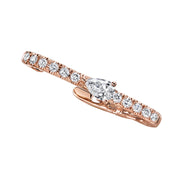 PAVE LOBE HUGGIE WITH PEAR DIAMOND CENTER
