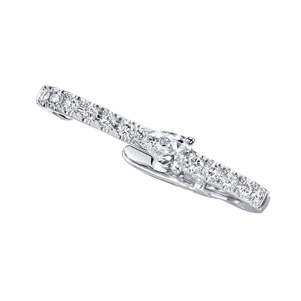 PAVE LOBE HUGGIE WITH PEAR DIAMOND CENTER