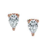 PEAR DIAMOND STUD WITH ORBIT BACKING