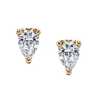 PEAR DIAMOND STUD WITH ORBIT BACKING